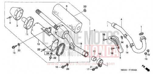 EXHAUST MUFFLER (CRF450R4,5) CRF450R4 de 2004